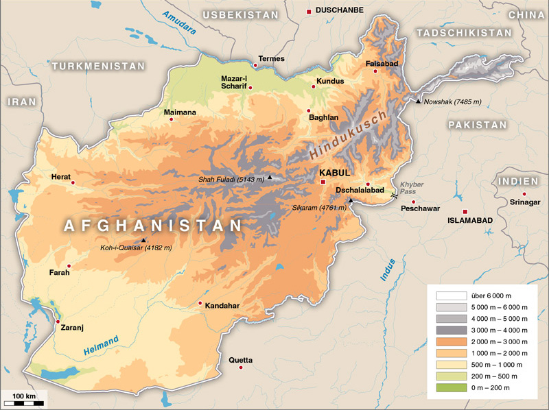 Geografische Darstellung von Afghanistan